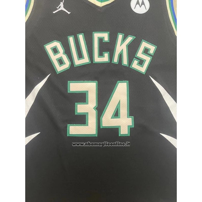 Maglia Milwaukee Bucks Giannis Antetokounmpo #34 Statement 2022-23 Nero